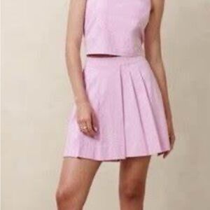 Banana Republic Pink Pleated Skater Mini